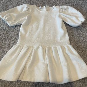 Zara girl white dress with balloon sleeve